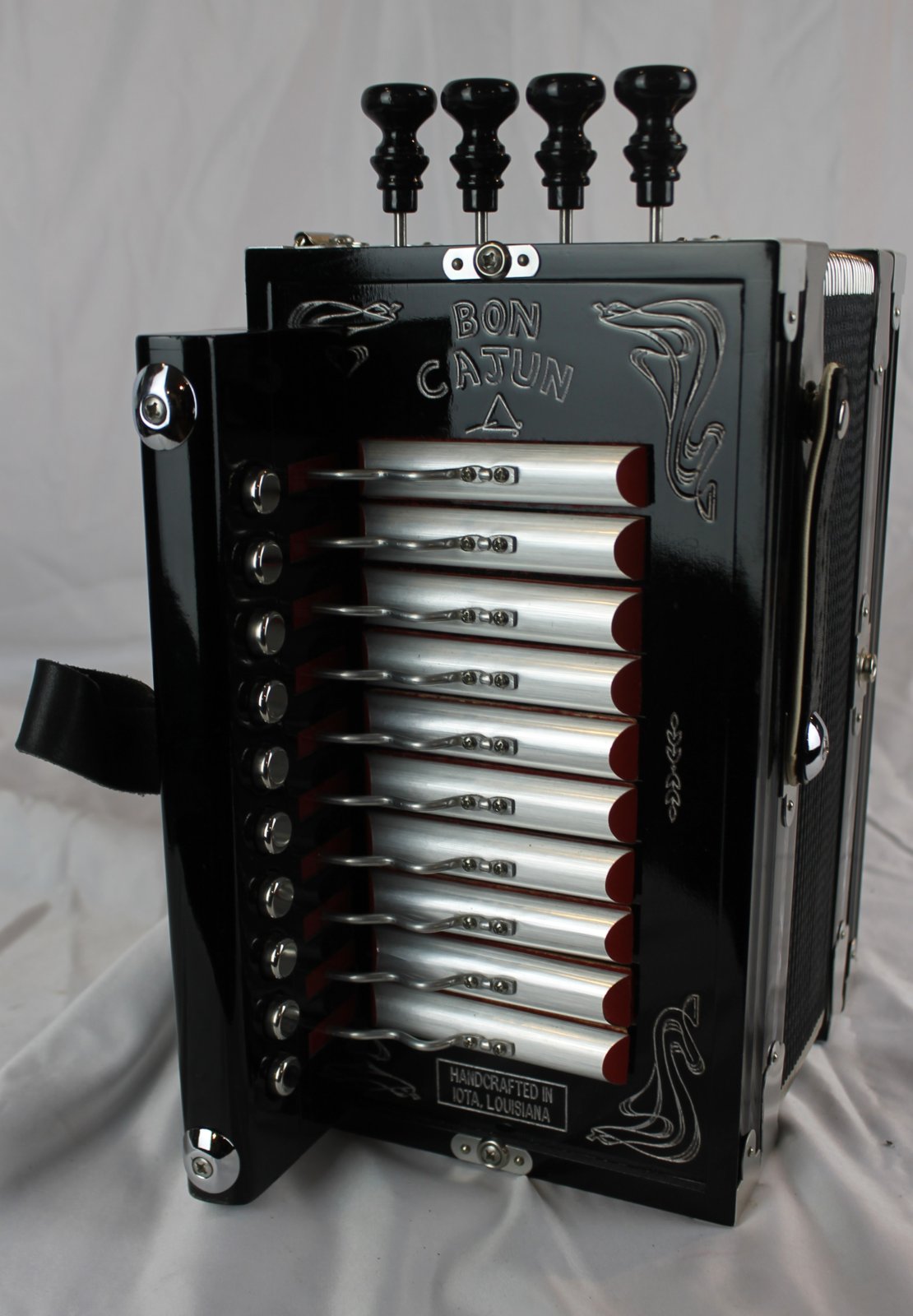 7543 - Black Bon Cajun Diatonic Button Accordion Key of C LMMH 10 2