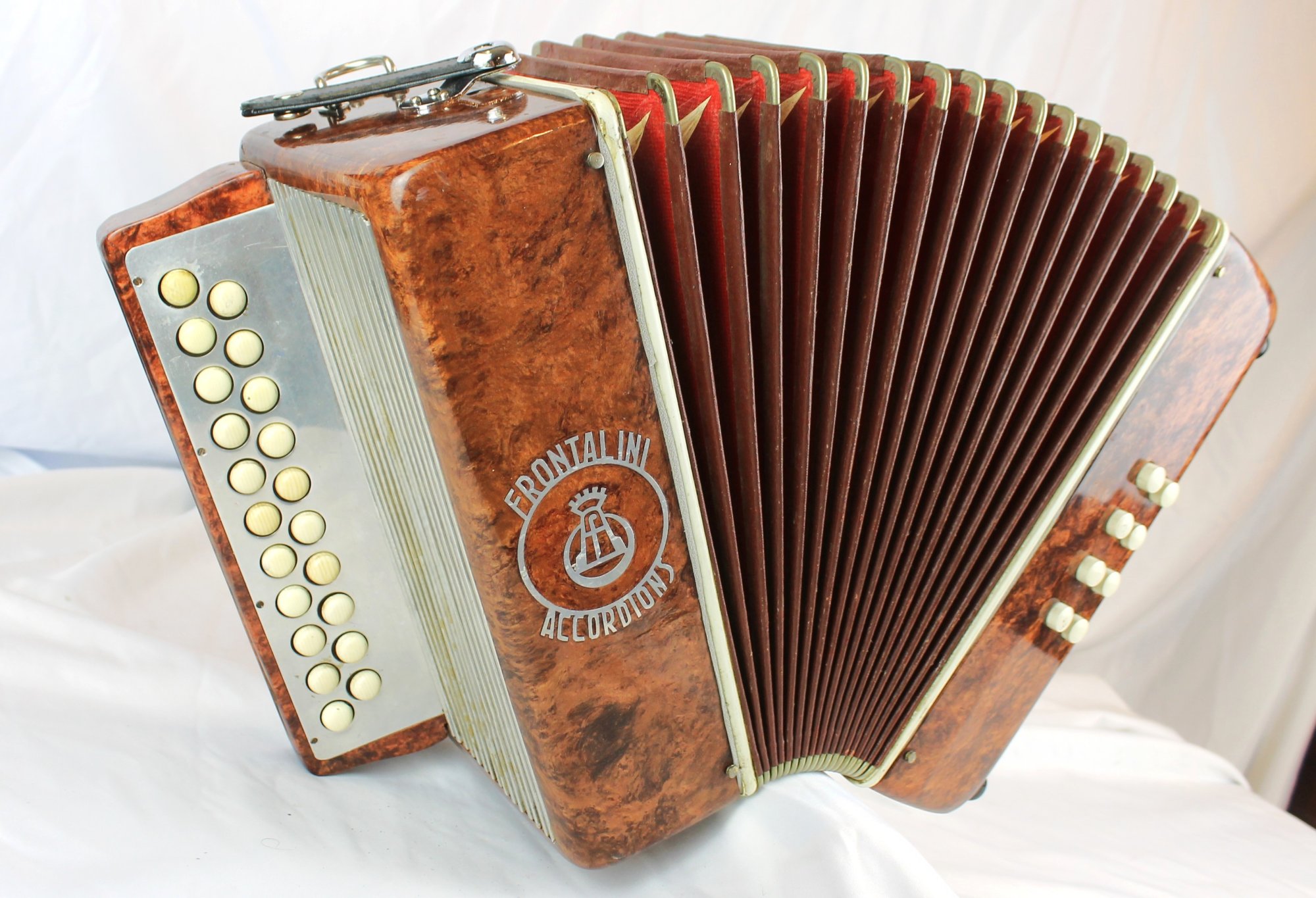 7558 - Brown Frontalini Diatonic Button Accordion C#D MM 21 8