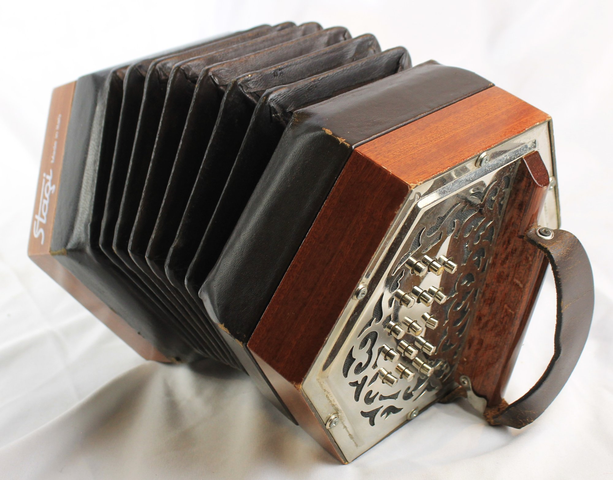 7626 - Certified Pre-Owned Mahogany Stagi W-15 Anglo Concertina CG