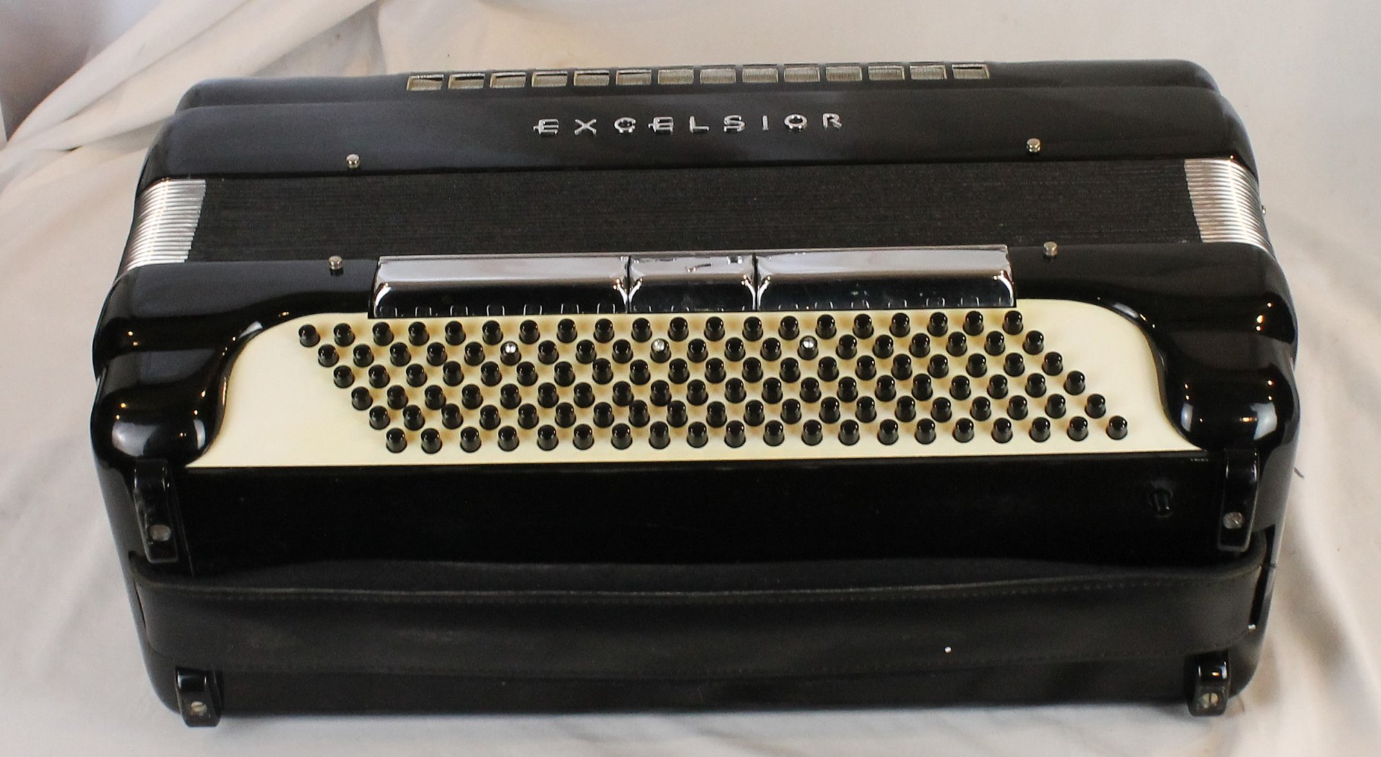 8213 - Black Excelsior Symphony Grand Made in USA Piano Accordion
