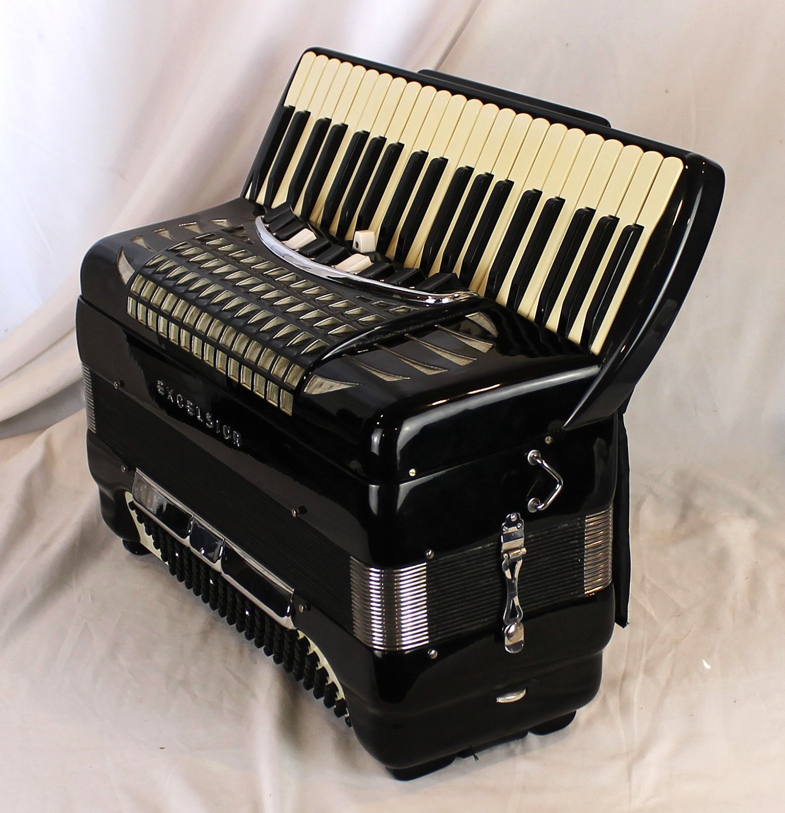 8213 - Black Excelsior Symphony Grand Made in USA Piano Accordion
