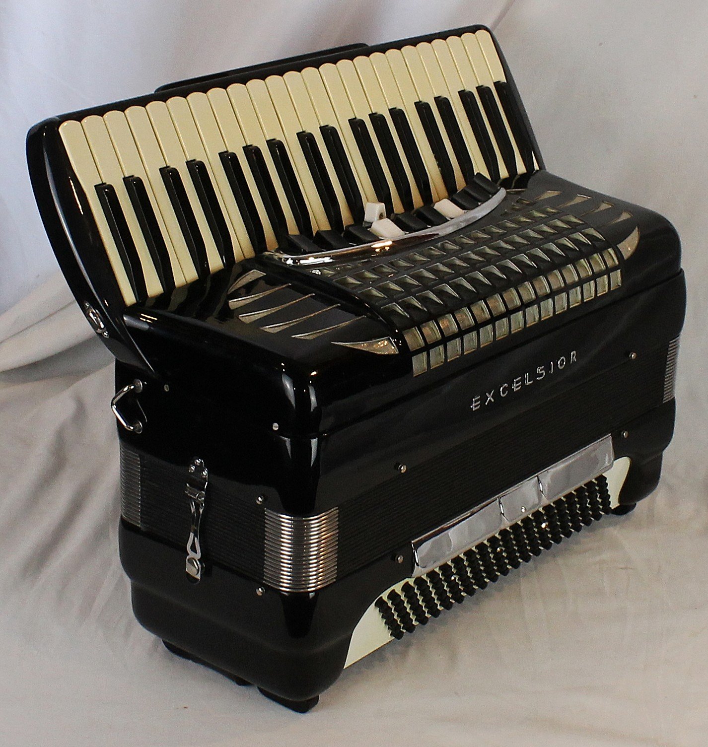 8213 - Black Excelsior Symphony Grand Made in USA Piano Accordion