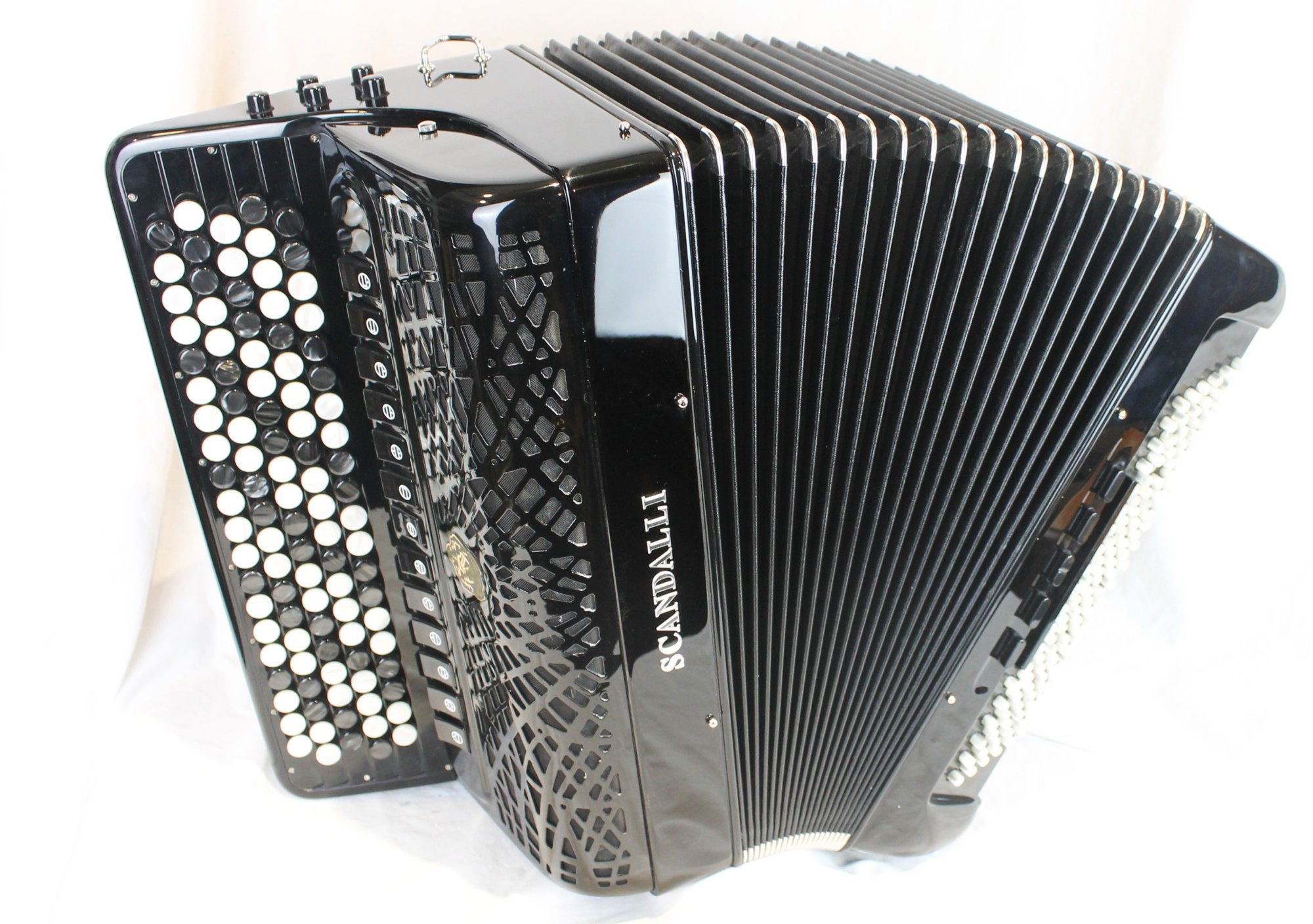 NEW Black Scandalli C442 Converter Chromatic Button Accordion B