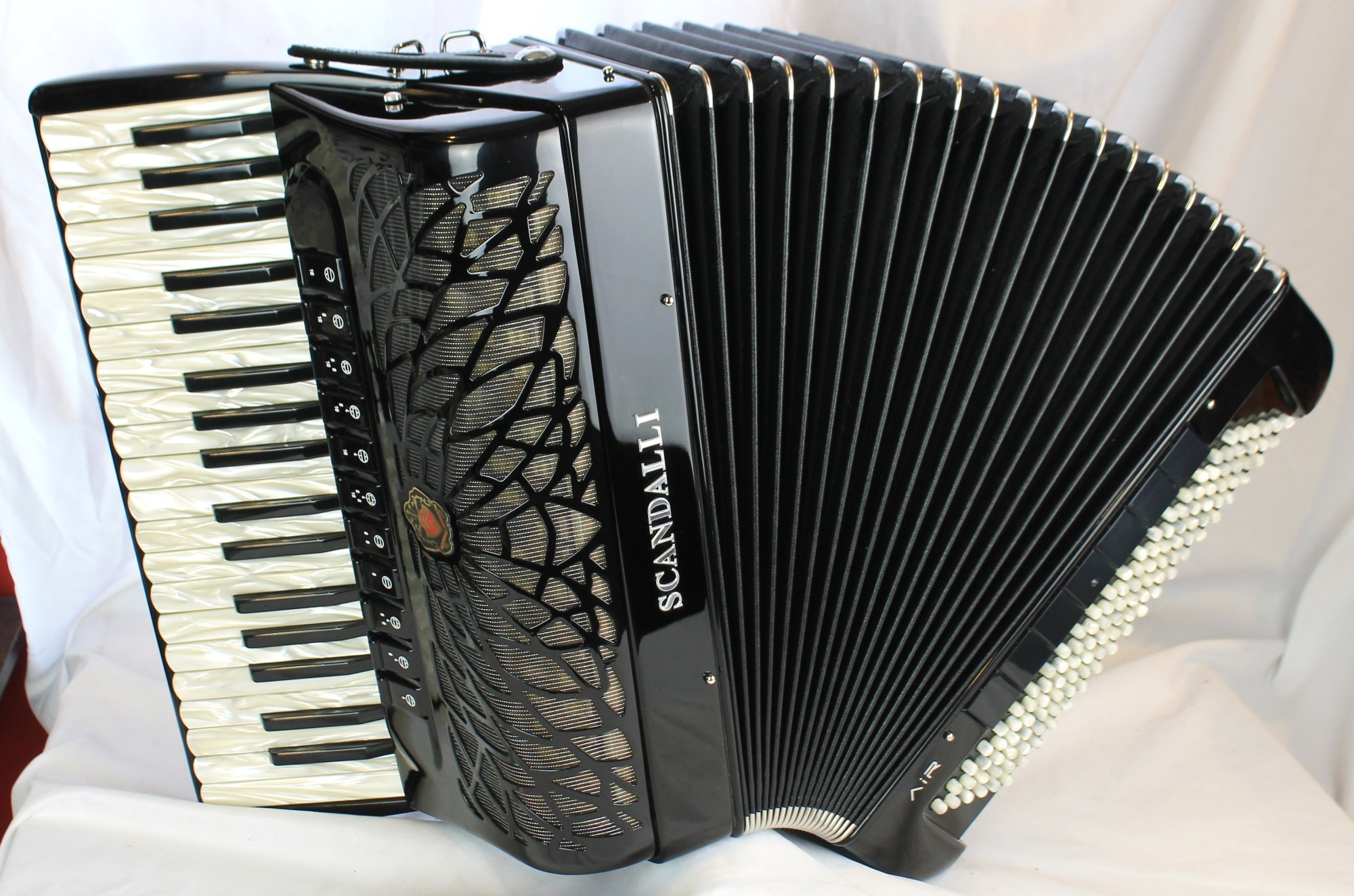 NEW Black Scandalli Air III Piano Accordion LMMH 37 120