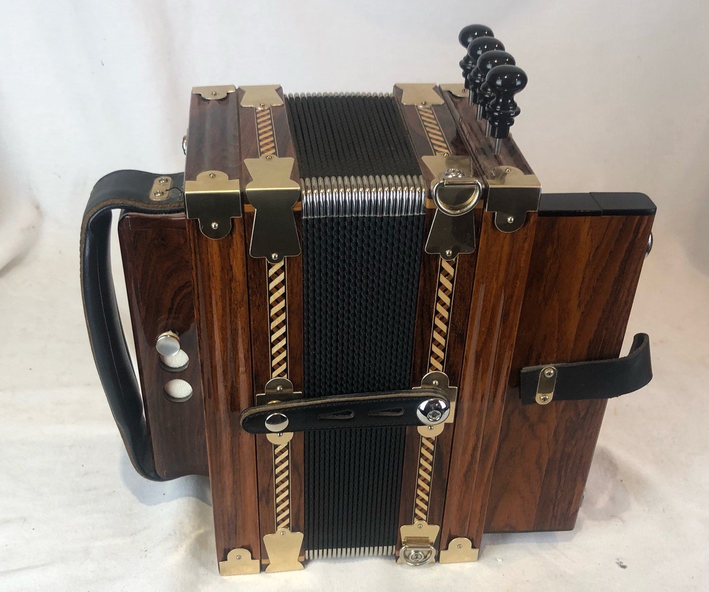 7070 - Walnut Martin Cajun Crawfish Diatonic Button Accordion Key