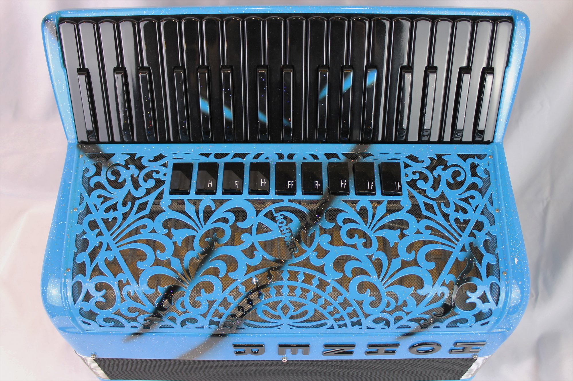 3677 - Electric Blue Hohner Fun Flash Piano Accordion LLMM 37 96
