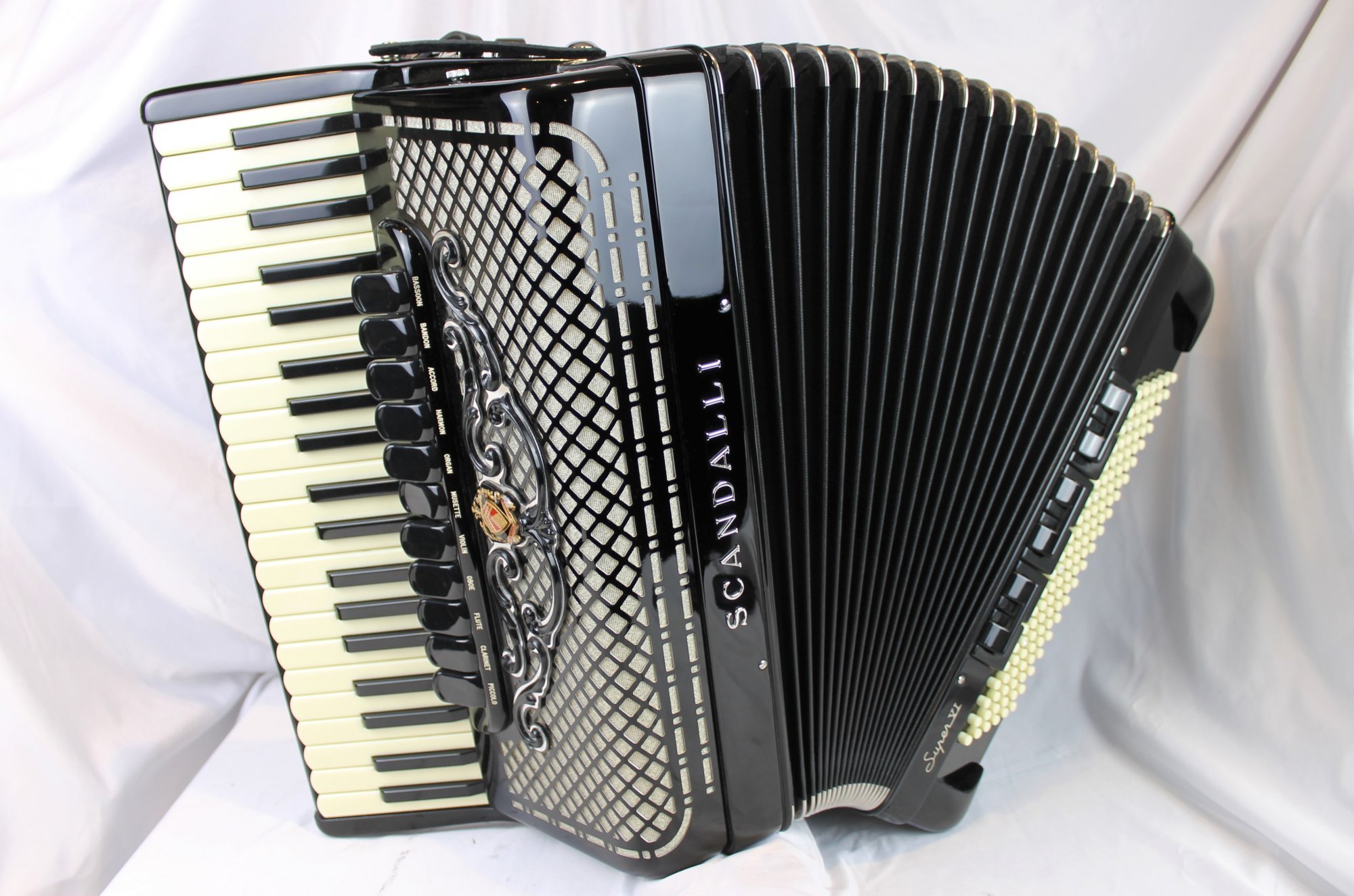 NEW Black Scandalli Super VI Balkan Artigiana Piano Accordion LMMH