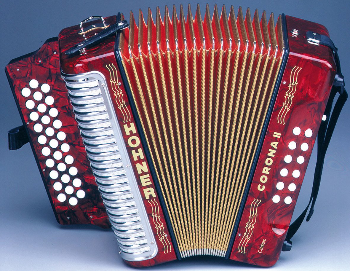 NEW Red Hohner Corona II Classic Diatonic Button Accordion MM 31 12