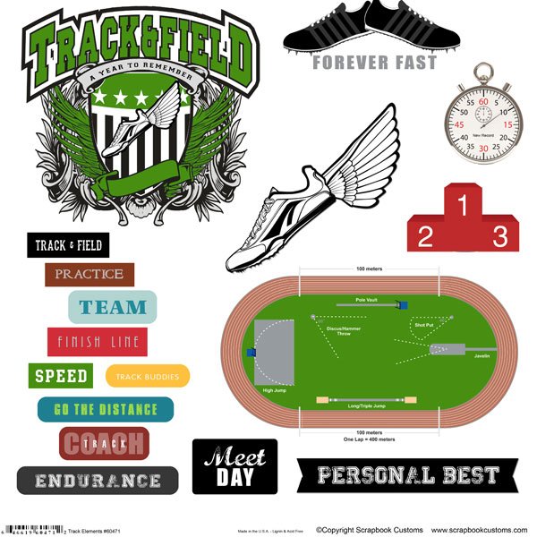 ScCu Track & Field Elements Sticker Cutouts 646619604712