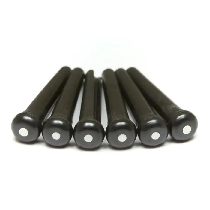 Graph Tech PP-2122-00 TUSQ Traditional Bridge Pins 2mm Black / White Dot (6 Pcs) 