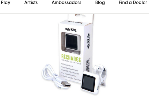 Kala KK-R-WHT Recharchable Clip-on Tuner