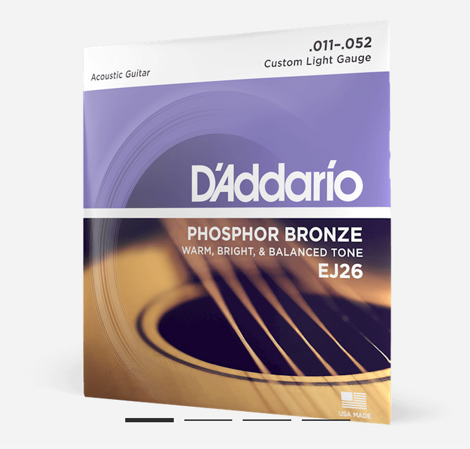 D'Addario EJ26 acoustic PB custom light 11-52