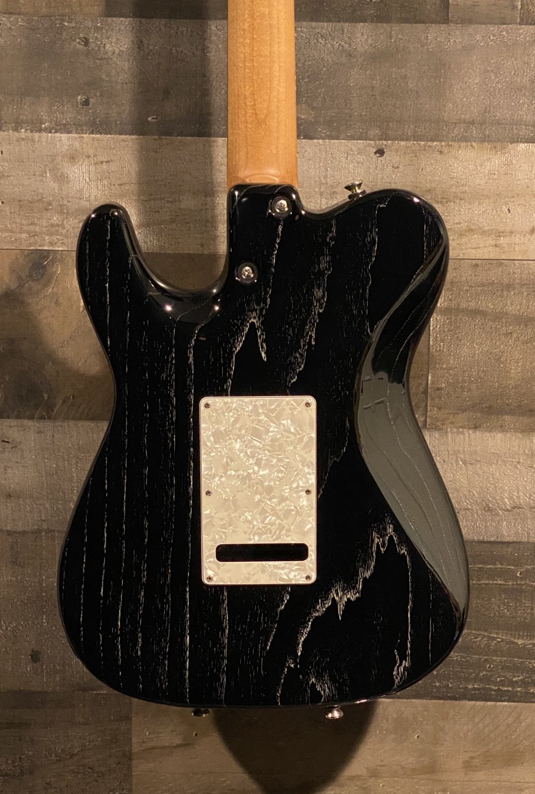 ギター Tom Anderson The Classic Dog hair Tom Anderson Classic White with Black Dog Hair Satin Guitar