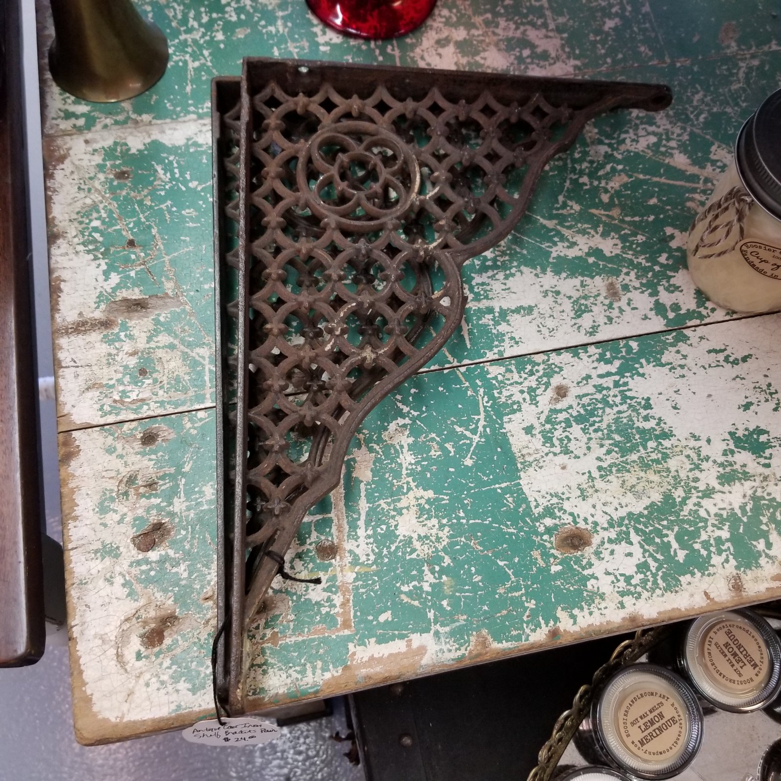 Pair Large Cast Iron Shelf Brackets 12 x 9