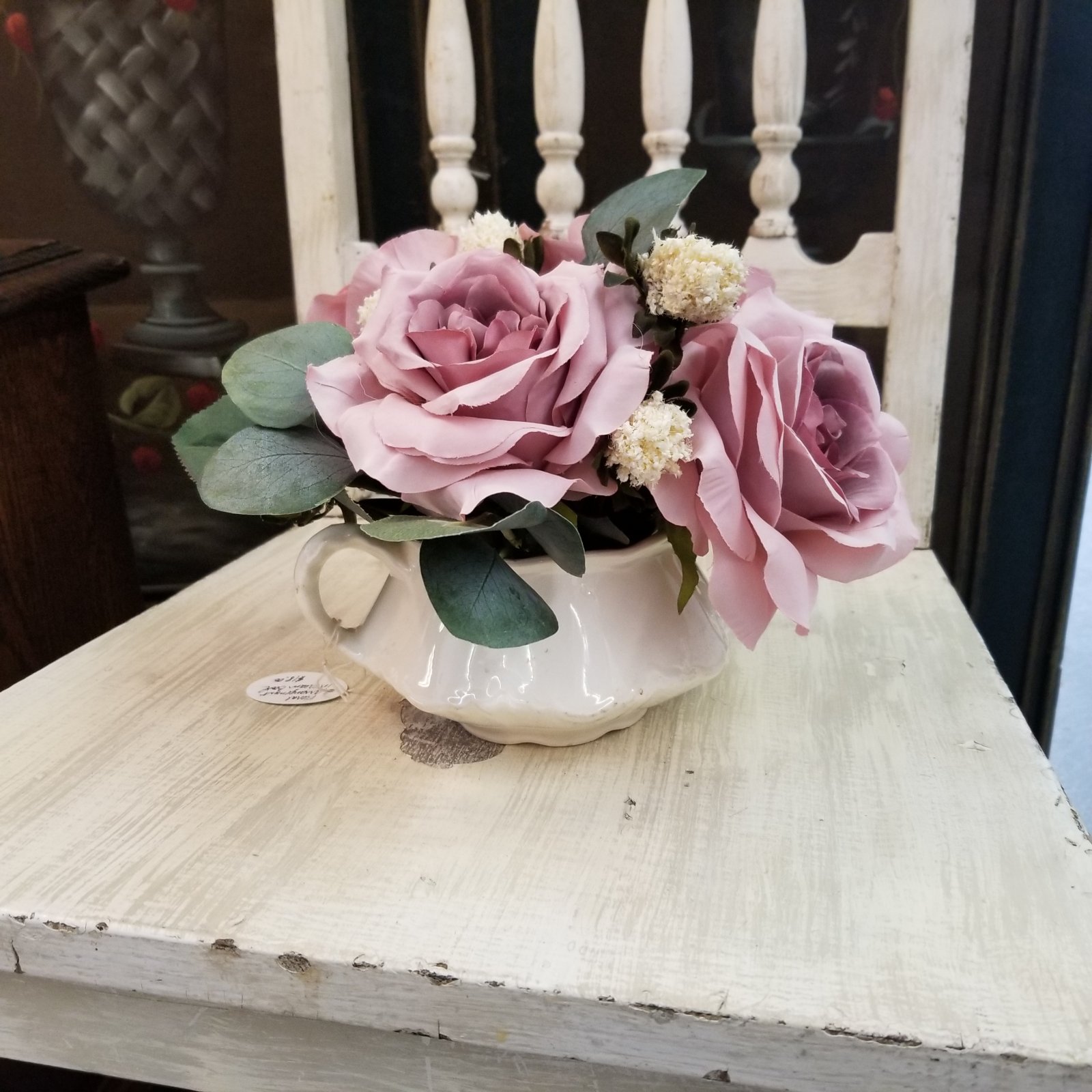 Floral Arrangement in Cream Bowl
