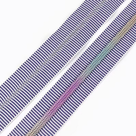 5# Stripe Zippers with Rainbow Teeth - 2.5yd