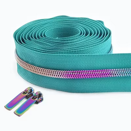 #5 Nylon Zipper Tape Metallic Rainbow 