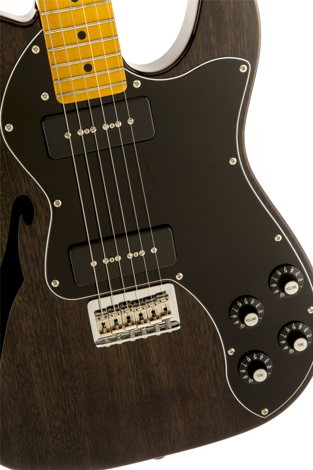 Fender Modern Player Telecaster Thinline Deluxe Maple Fingerboard Black Transparent