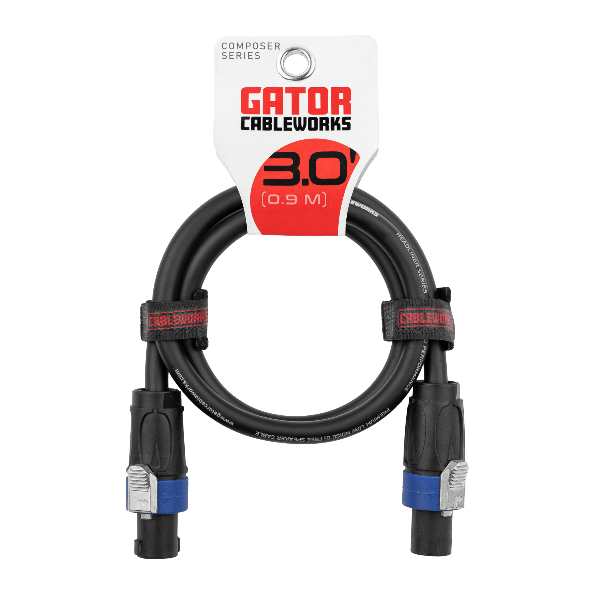 Gator Cableworks Composer Series 3 Foot Twist Lock Speaker Connector to Twist Lock Speaker Connector Speaker Cable