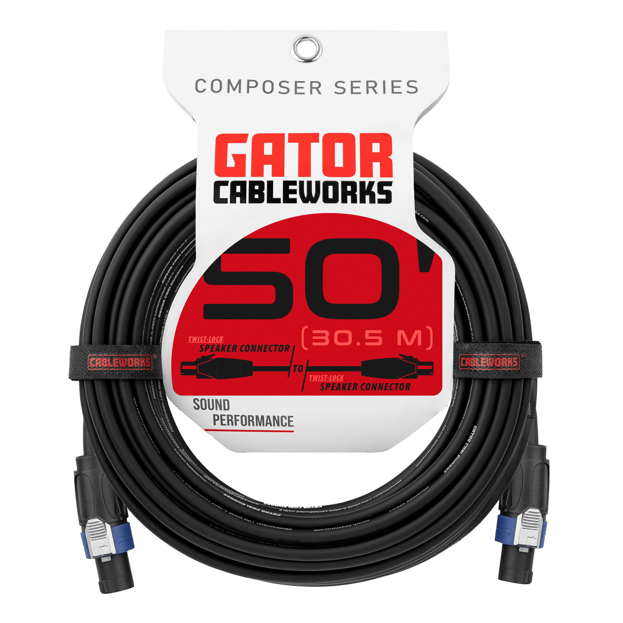 Gator Cableworks Composer Series 50 Foot Twist Lock Connector to Twist Lock Connector Speaker Cable