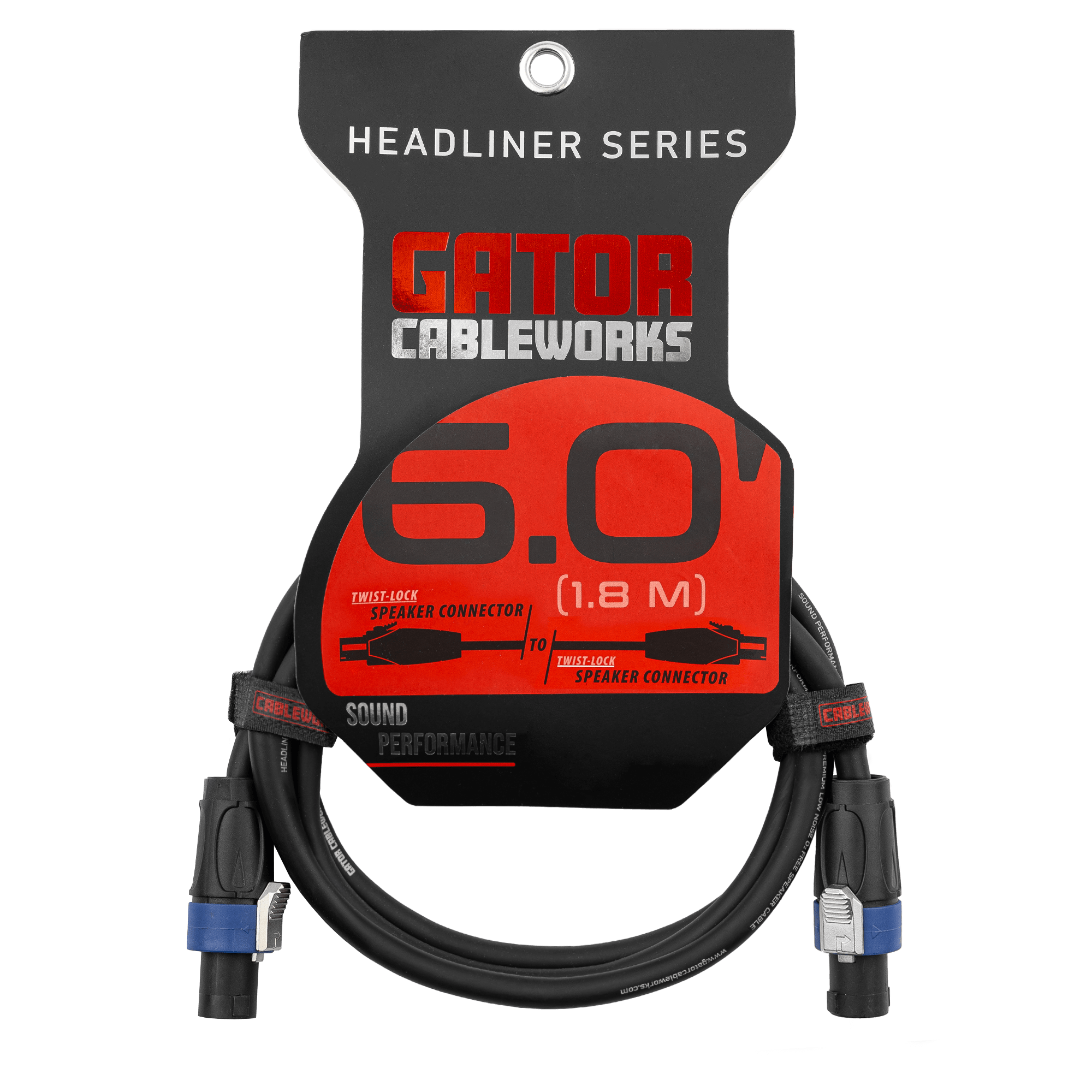 Gator Cableworks Headliner Series 6 Foot Twist Lock Connector to Twist Lock Connector Speaker Cable