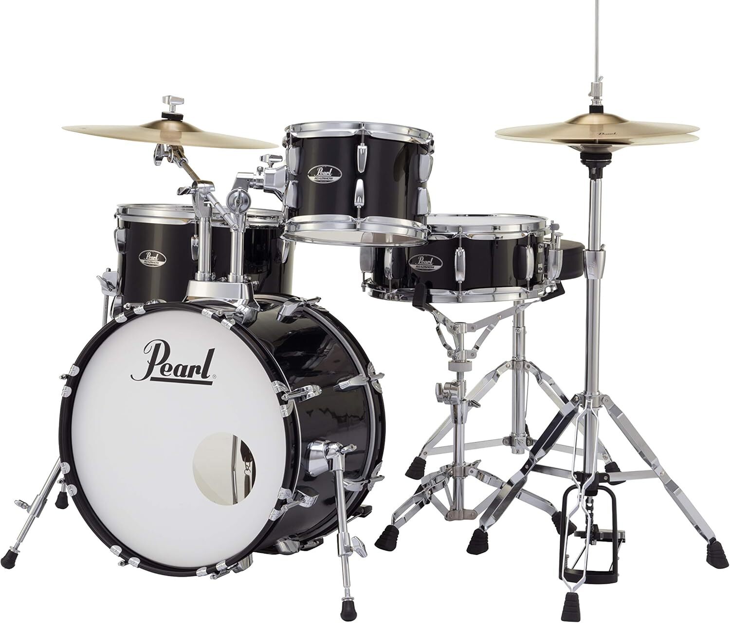 Pearl RS584C/C Roadshow 4-piece Drum Set - Jet Black - Includes Hardware and Cymbals