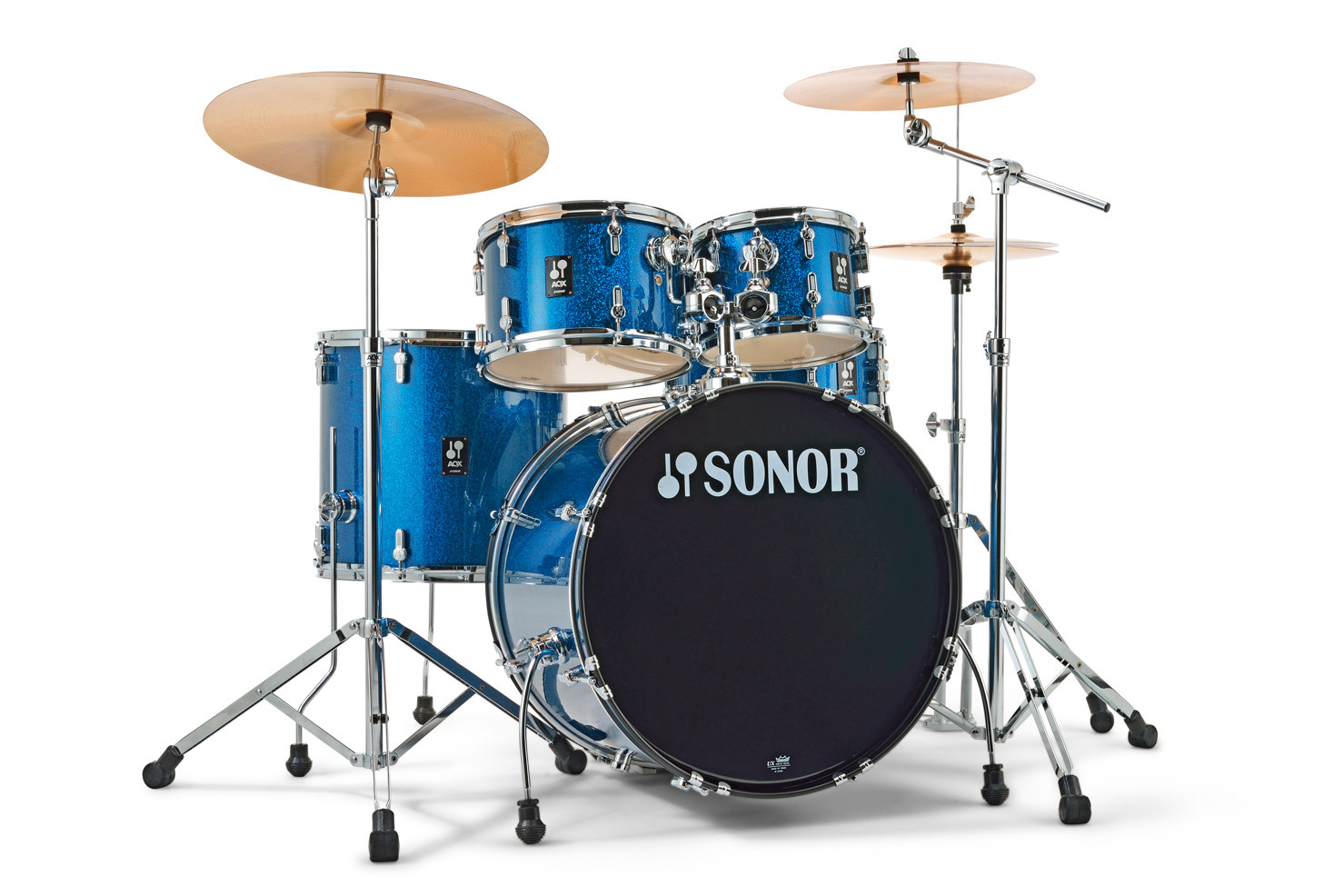Sonor AQX Stage 5-Piece Shell Pack Drum Set w/Hardware - Blue Ocean Sparkle