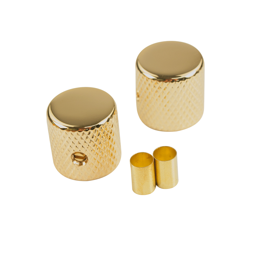 WD Brass Or Aluminum Barrel Knob Set Of 2 With 1/4 in. Internal Diameter - Gold