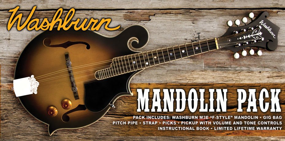 ジャンク　Washburn Americana M3E Sunburst Washburn M3E Pack American Series F-Style Mandolin Pack