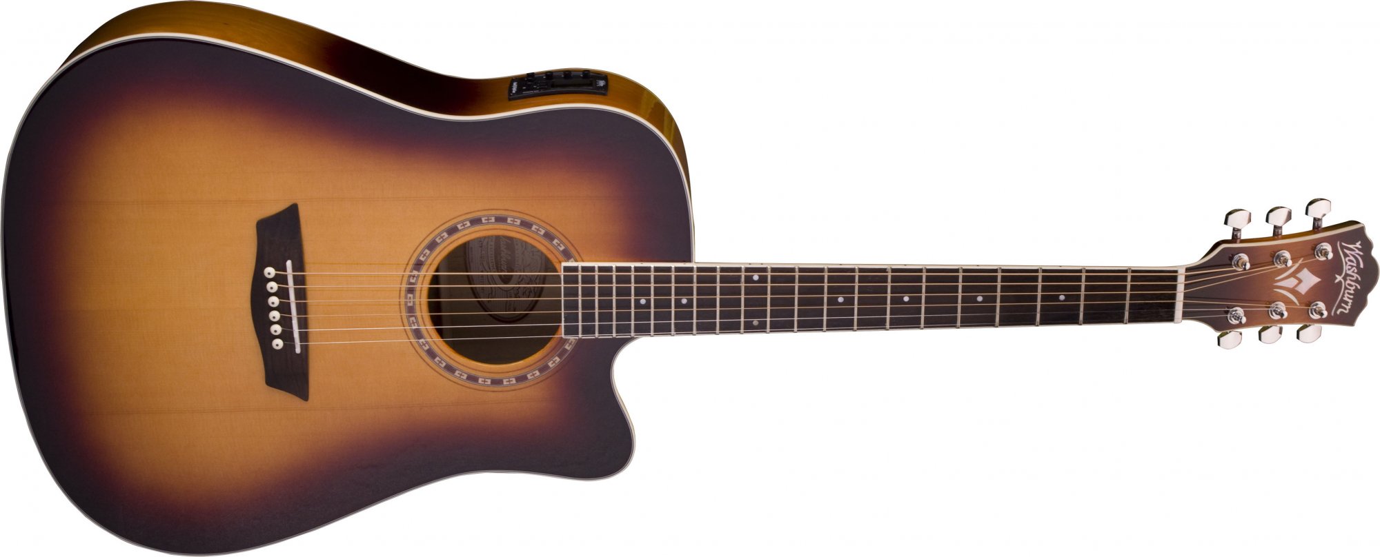 Washburn D-10S/ DLトップ単板♪グローバーペグ♪HC付き！低弦高 Washburn Harvest WD7SCEATB Dreadnought Acoustic Guitar