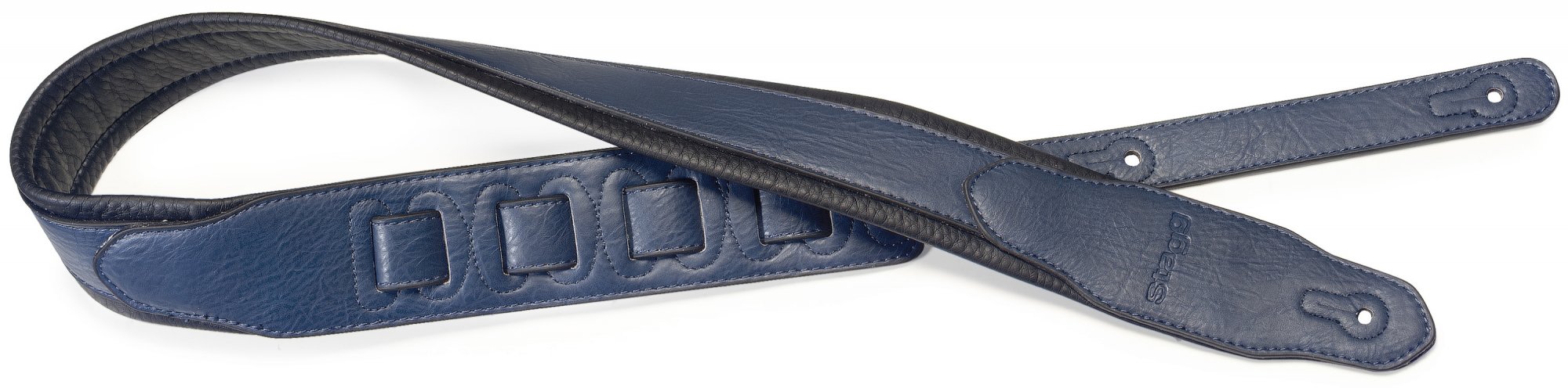 Stagg SPFL40 Adjustable Leather Guitar Strap Blue