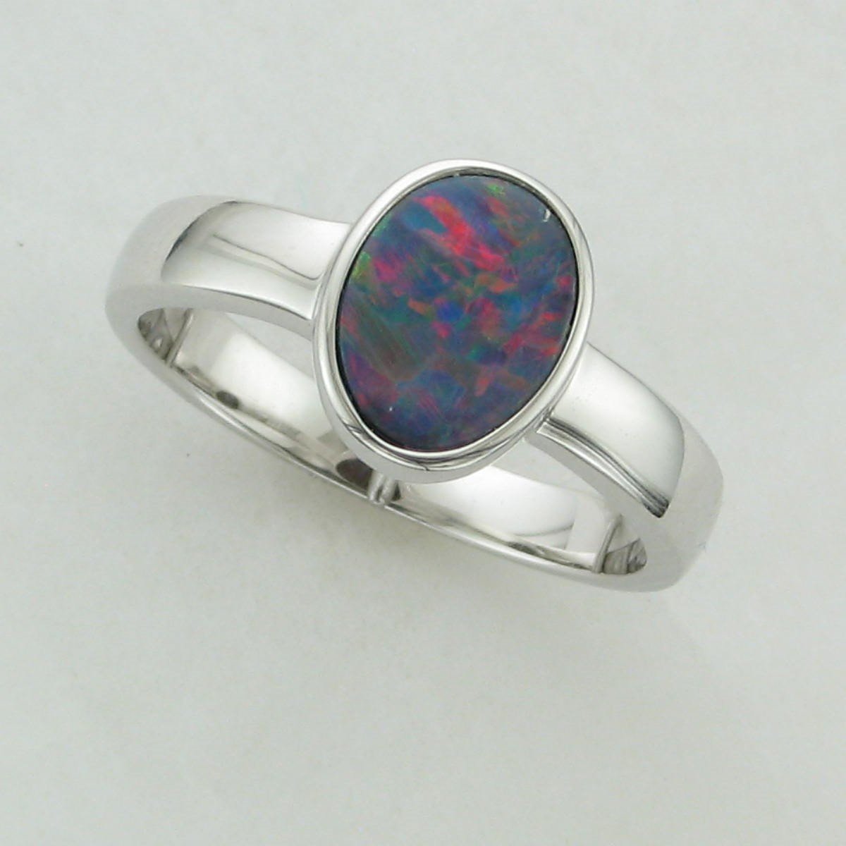 opal ring set in silver