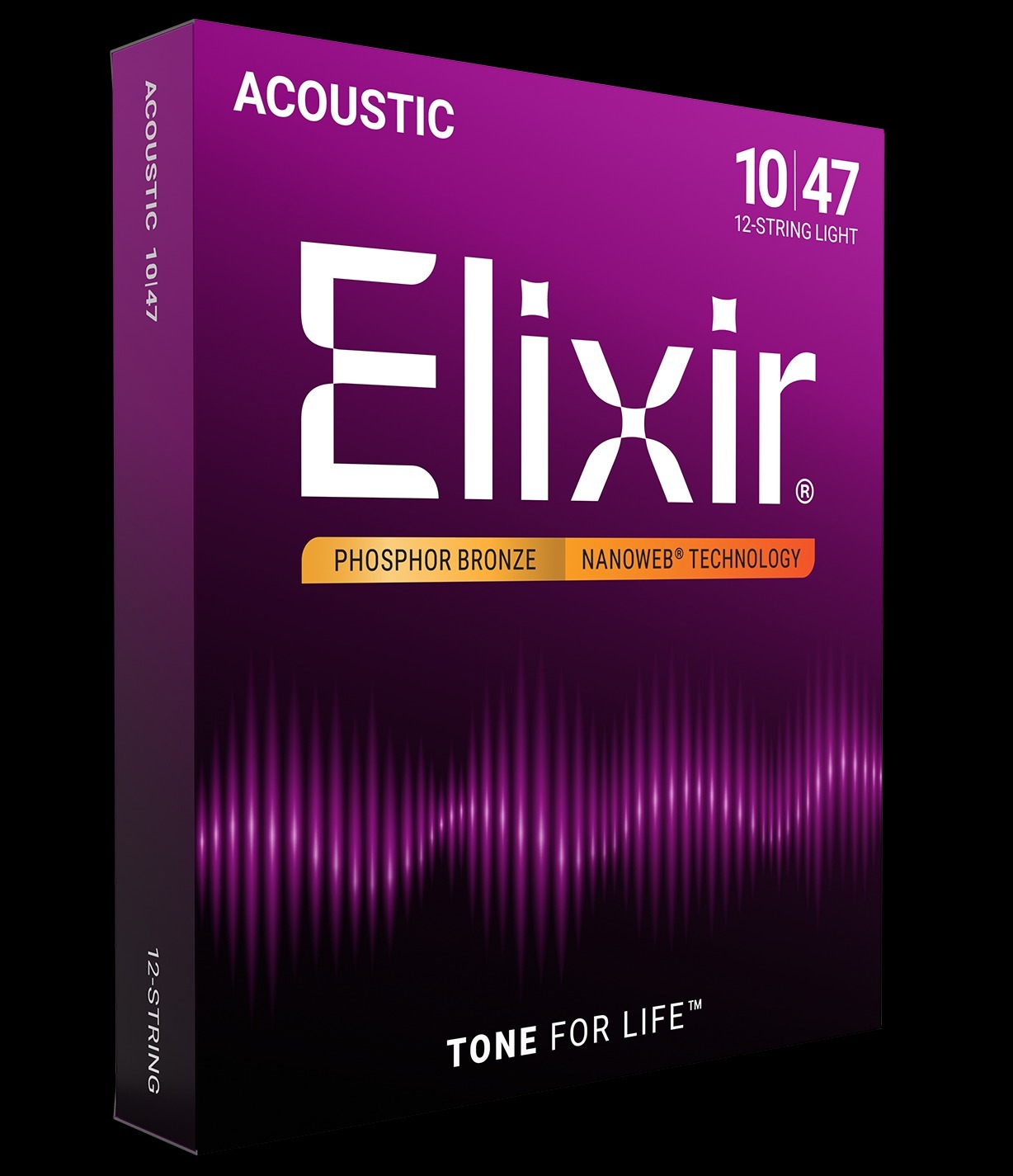 ELIXIR 10|47 Phosphor Bronze Nanoweb Acoustic 12-String, Light NANOWEB COATING RICH & FULL SMOOTH
