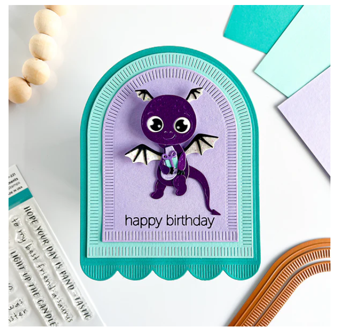 Spellbinders Make A Wish Arch Labels Etched Dies - Metal Die Cutting Templates