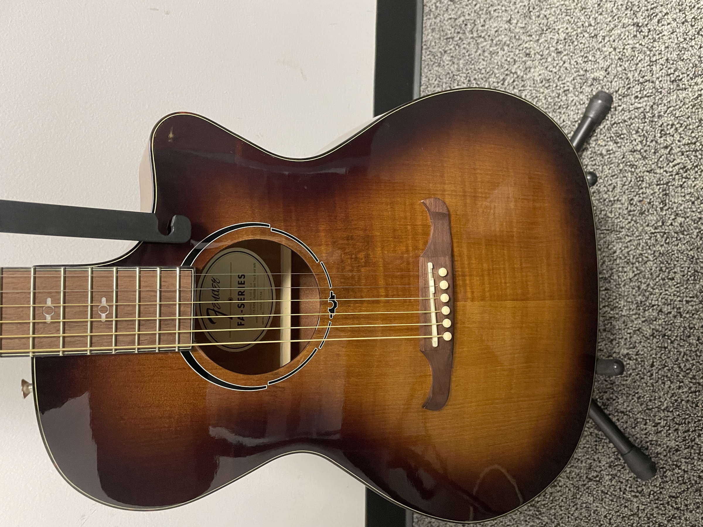 USED Fender FA-345CE Auditorium Tea Burst WN Acoustic Guitar
