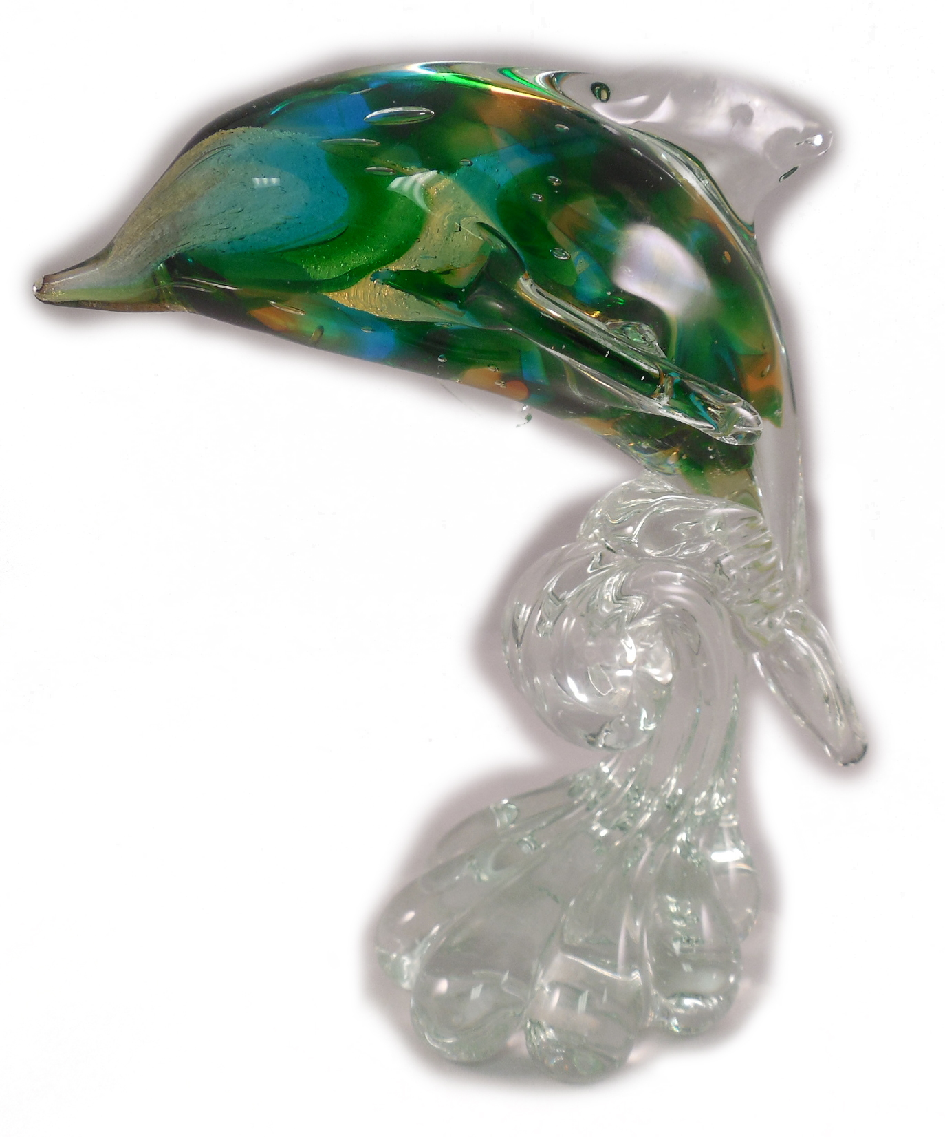 Sea Creations Dolphin Glass Figurine 6 1 2 Green 658301645231
