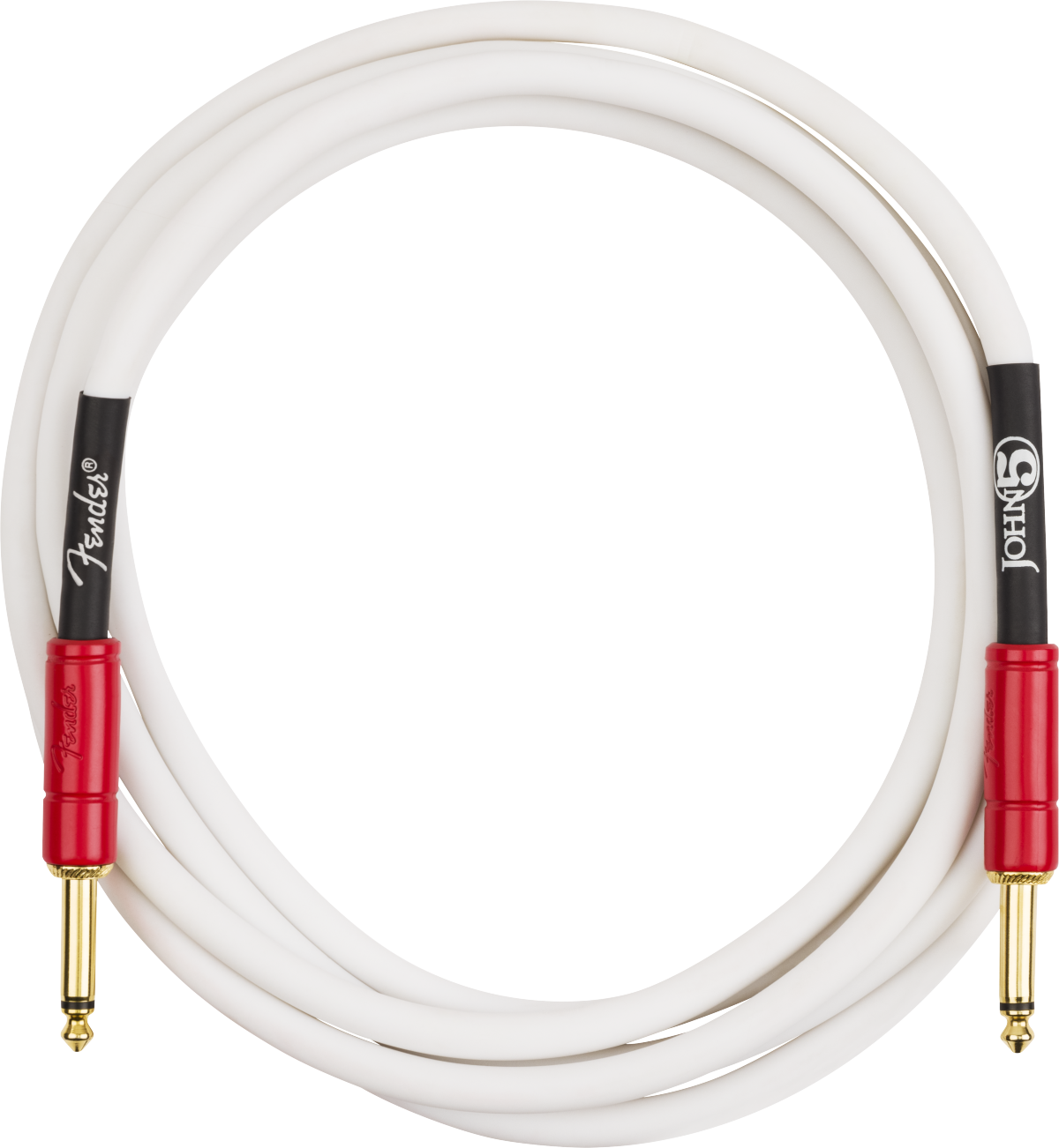 Fender John 5 Instrument Cable, White and Red, 10