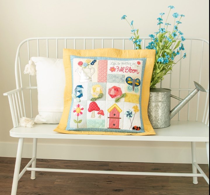 Kimberbell Life is Better In Full Bloom 22"x22" Pillow