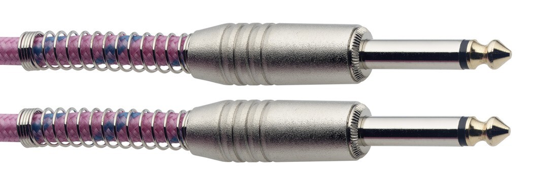 Stagg SGC3VT PK S-Series 10ft Vintage Tweed Instrument Cable in Pink