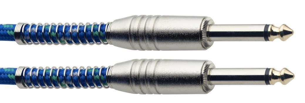 Stagg SGC3VT BL S-Series 10ft Vintage Tweed Instrument Cable in Blue