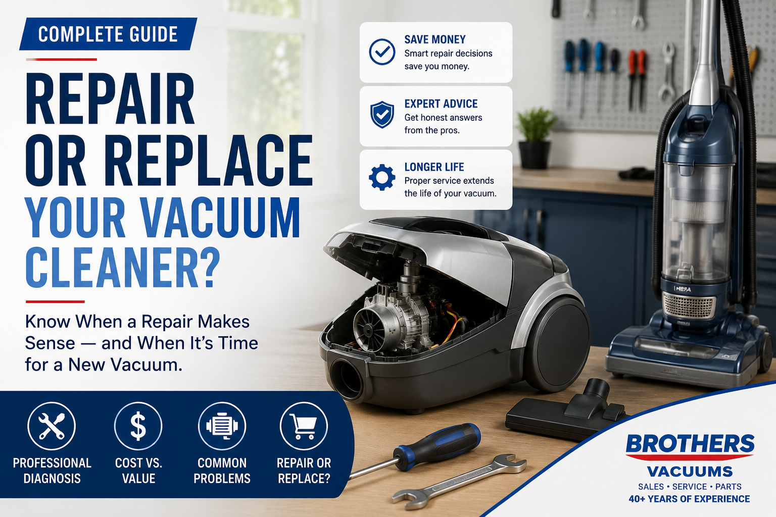 Repair or replace your vacuum cleaner guide from Brothers Vacuums