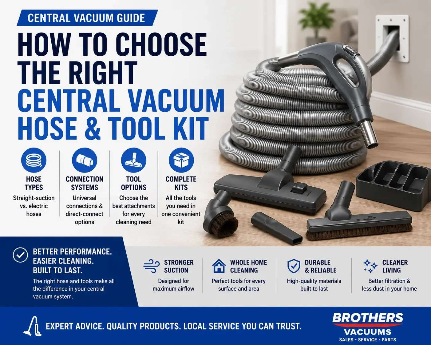Central vacuum hose and accessory buying guide