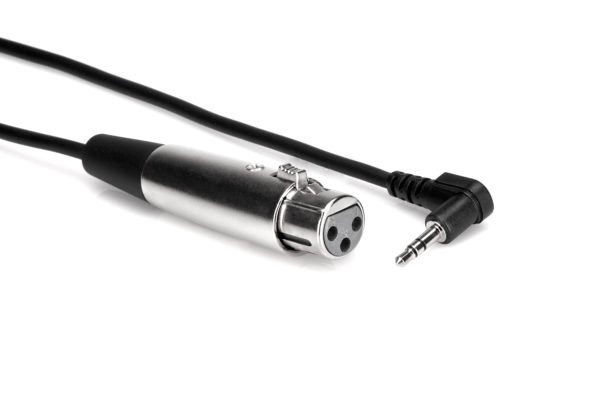 Hosa Camcorder Microphone Cable XLR3F To Right-Angle 3.5 Mm TRS 15 Ft