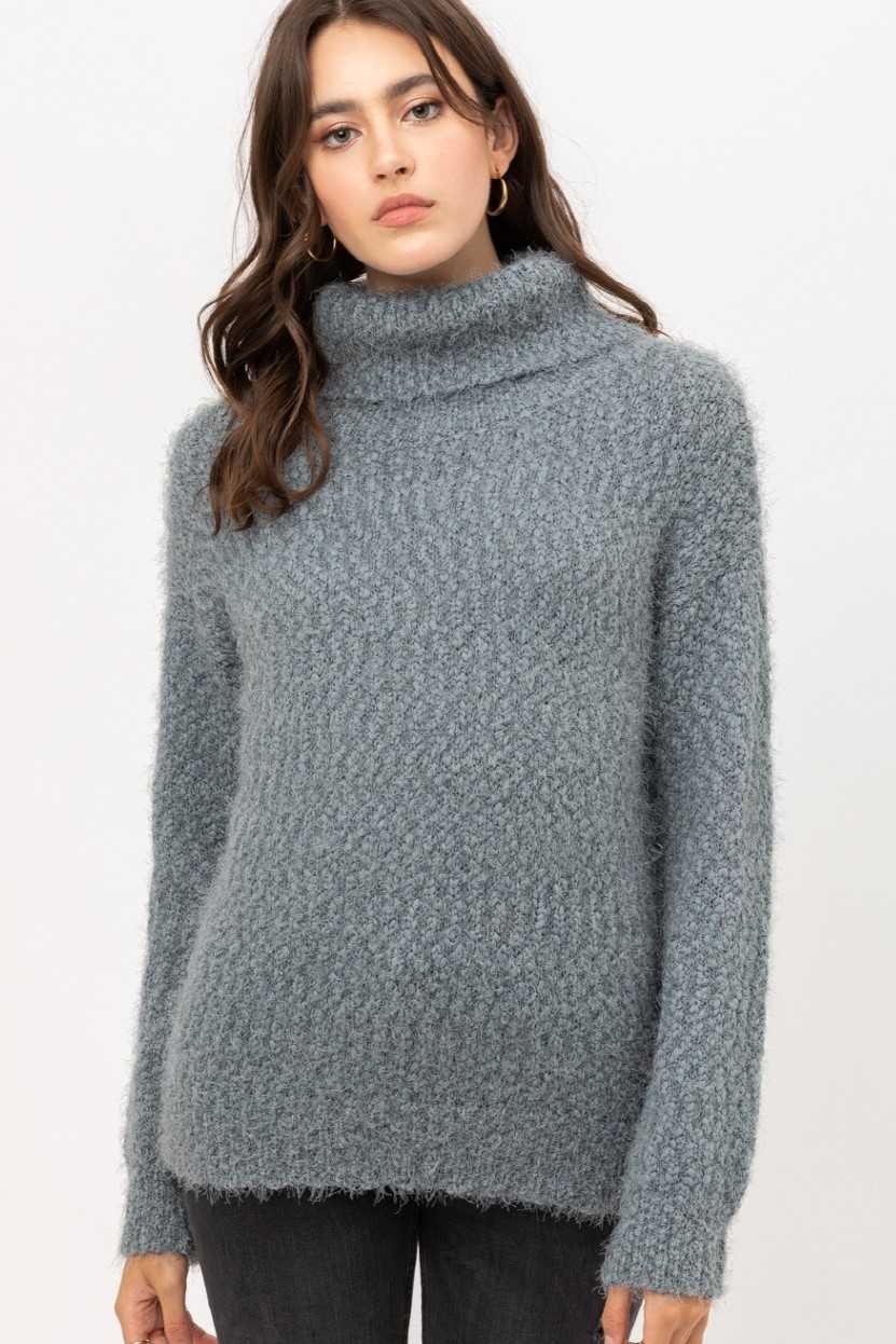 Soft Popcorn Turtleneck Sweater