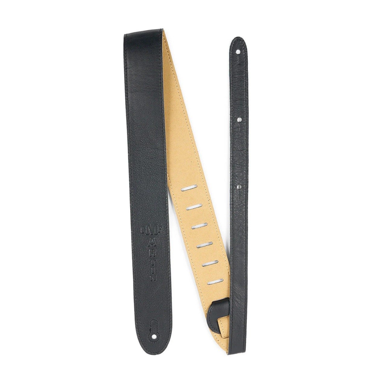 Martin Guitar Strap in, Italian Leather with Suede Back in Black