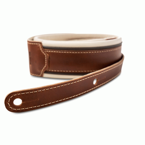 Taylor Renaissance Guitar Strap 2.5 inches in Width in Brown with Black and White Trim 