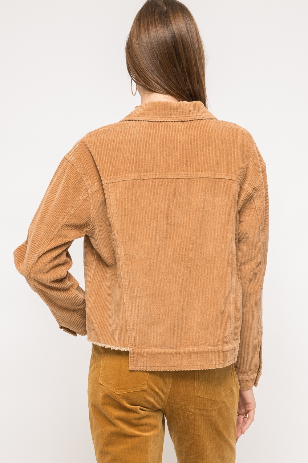 Stone Washed Corduroy Crop Jacket from 