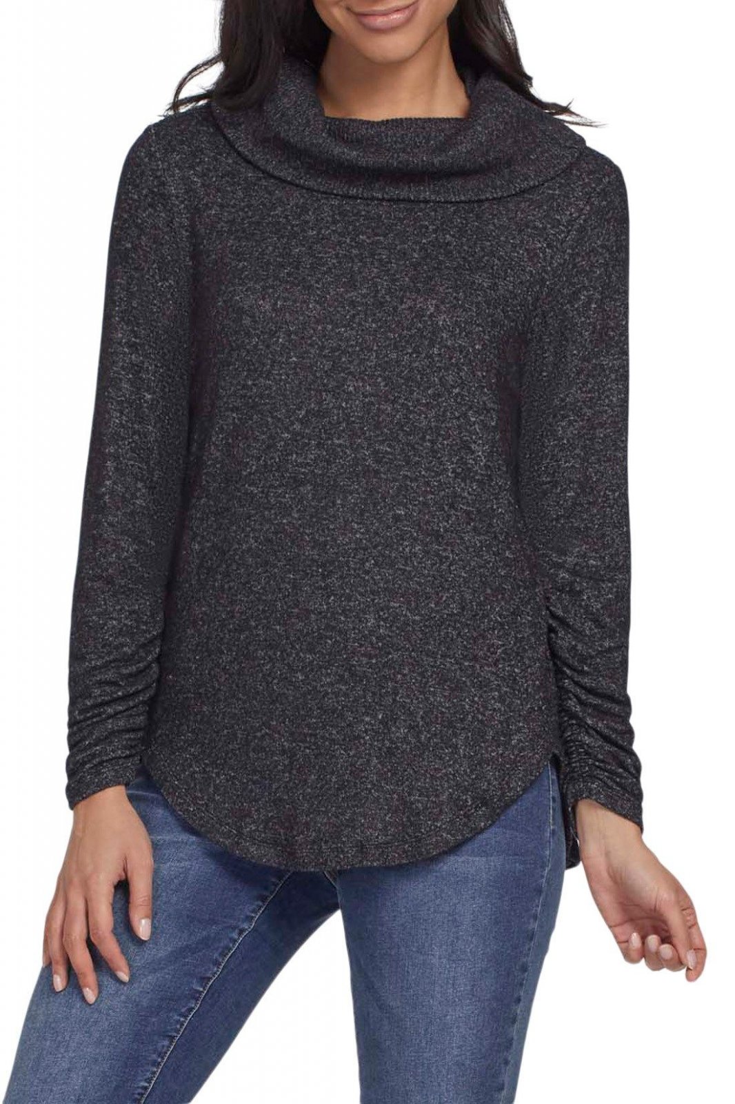 Cowl Neck with Shirring Sleeve Detail from Tribal - 665624035502