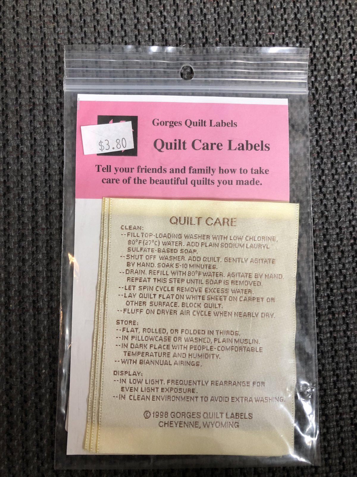 Quilt Care Labels 00014 Quilt Care Labels 00014