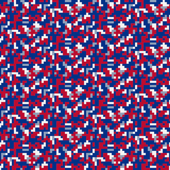 Pixelated Blue and Red Camo Buffalo Mafia Mayhem by Paintbrush Studios Fabric by the Yard